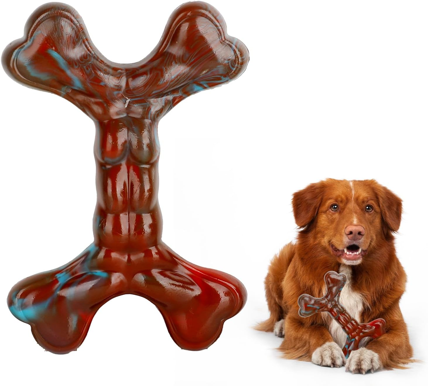 Dog Toys Bones Indestructible Dog Toys for Chewers, Beef Flavored Bone for Medium and Large Breeds