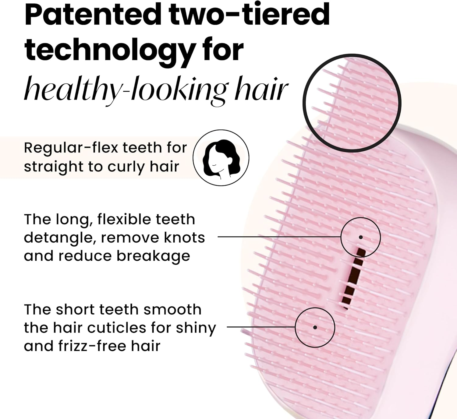 Tangle Teezer Compact Styler on the Go Detangling Hair Brush, Pearlescent Chrome