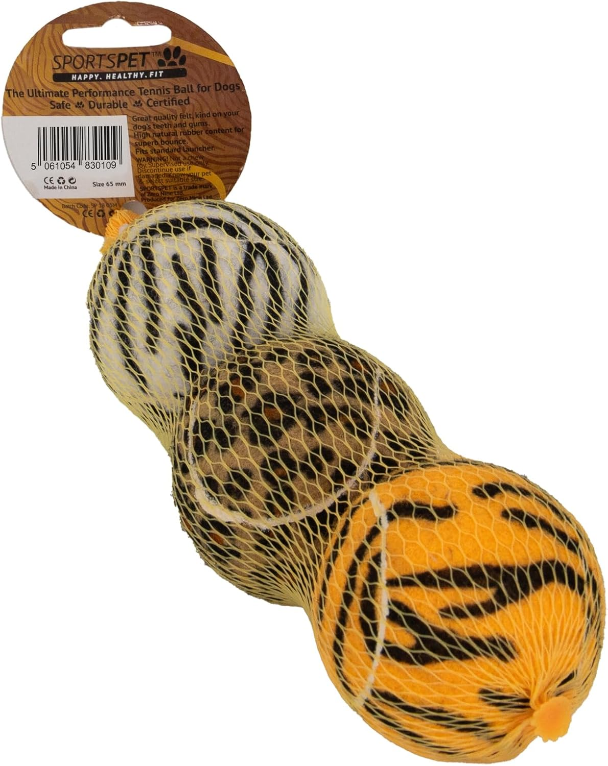 SPORTSPET Tennis Balls for Dogs Jungle, Dog Balls without Squeaker - Set of 3 image number 1