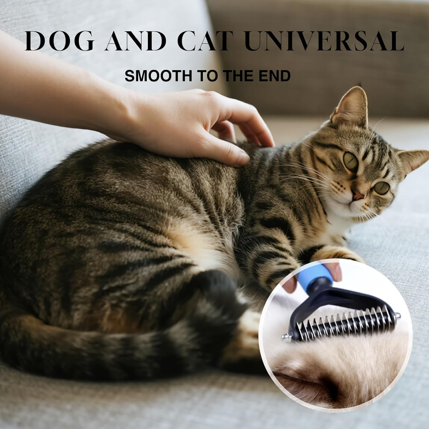 Pet Dog Grooming Brush, Double Sided Shedding & Dematting Undercoat Rake Comb for Dogs and Cats, Professional Dog Shedding Brush to Reduce Tangles, Shedding & Matts in Medium & Long Hair image number 1