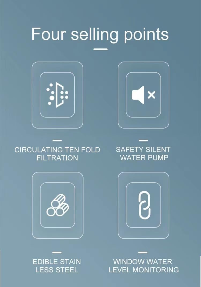 Cat Water Dispenser, Smart Induction Water Dispenser, Wireless, 304 Stainless Steel Cat Water Dispenser, Long-Lasting Battery Life image number 3