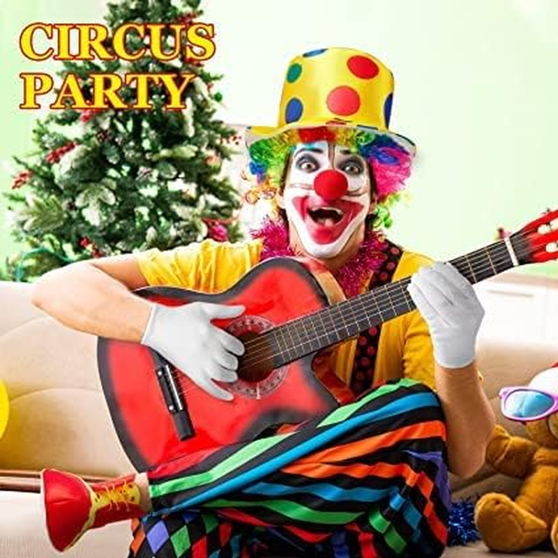 Clown Costume Set 7 Pcs Clown Accessories for Kids Adults Halloween Clown Parties Circus Carnivals Play (Suit Not Included) image number 4