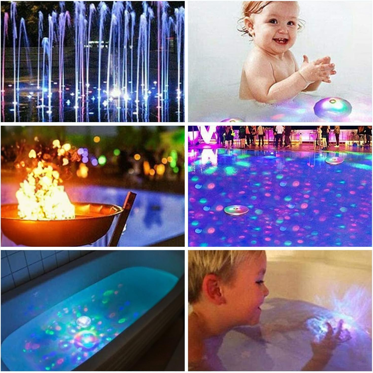 4 Pack Pool Lights Floating RGB Color Changing Battery Powered Swimming Pool Lights IP67 Waterproof LED Pool Accessories 8 Lighting Modes for Outdoor Pool Party Pond Decor image number 3