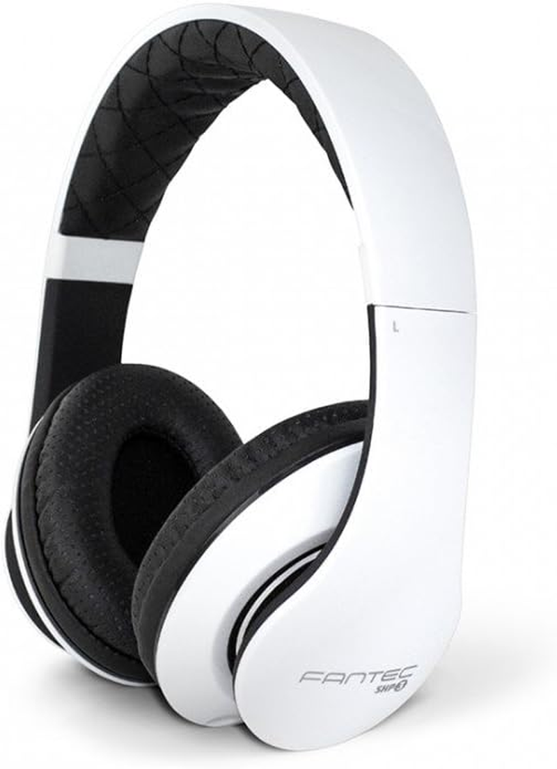 FANTEC 1813 SHP-3 On-Ear Stereo Hifi Headphones with Hands-Free Function, Integrated Microphone, 1-Button Remote Control, Removable Textile Cable, 3.5 Mm Jack Plug White/Black image number 1