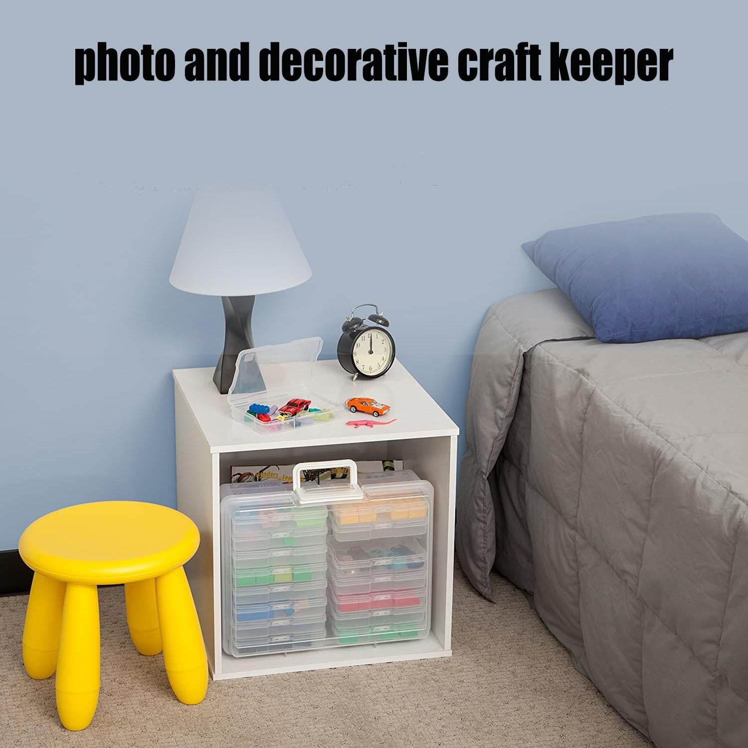 Photo Storage Box, 4" X 6" Photo Storage Box Craft Keeper, 18 Inner Extra Large Organizer Acid-Free Photo Keeper Storage Case, Plastic Craft Storage Box for Stickers Stamps Seeds (18 Boxes) image number 3