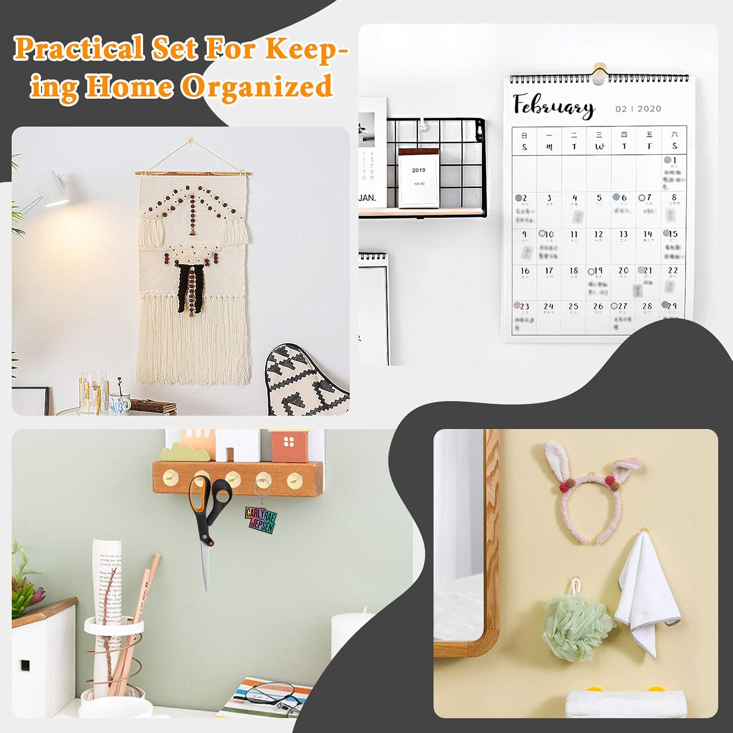 80 Pcs Assorted One Step Hangers Set with 10/20/40/60 Lbs Quick Picture Hangers, Iron Alloy Nail Hooks Photo Frame Hangers Professional Plaster Picture Hanging Kit on Wooden/Drywall image number 3