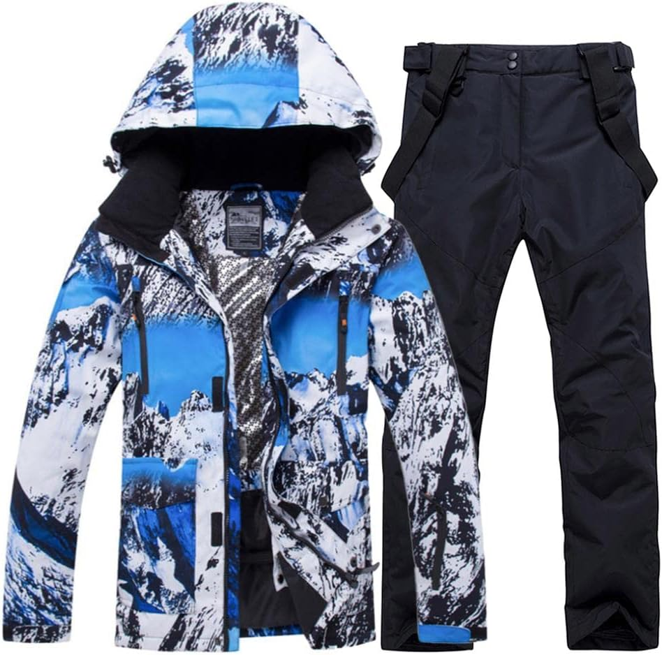 YEEFINE Men'S Ski Jacket Waterproof Mountain Snowboard Jacket Winter Windproof Snowsuit Outdoor Hooded Rain Coat