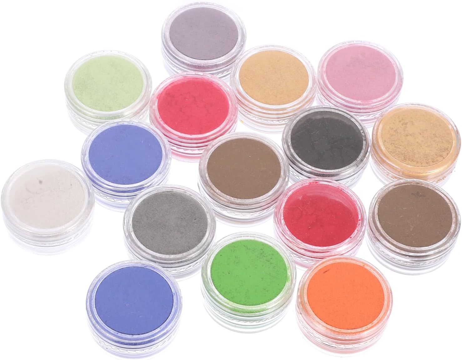 HEALSOPTHY 16Pcs Fine Craft Glitter Powder Pigment Colors Face Glitter Nail Art Powder Chunky Black image number 2