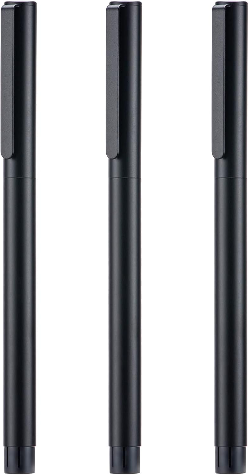 3PCS Jinhao 65 Silver Fountain Pen Set, Iridium Ultra Fine & Extra Fine & Fine Nib, Smooth Writing Pen with Converter Set