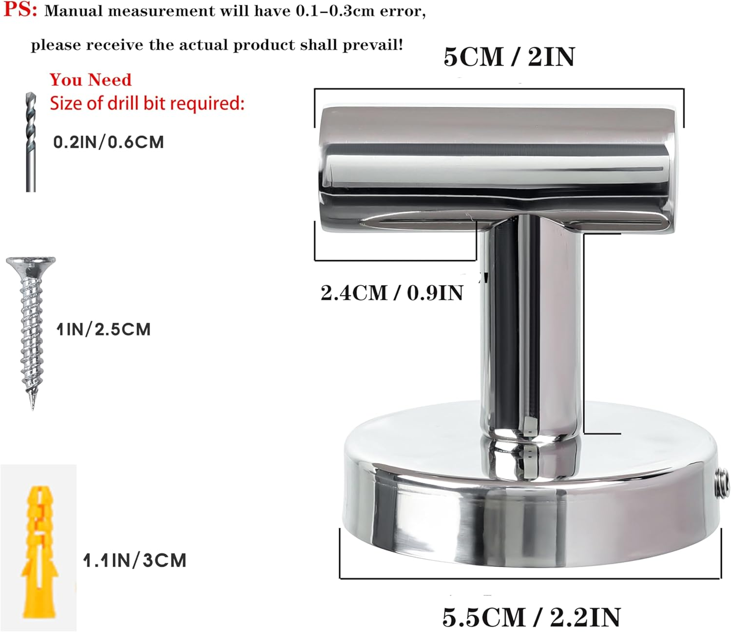 4 Pack Bath Towel Hooks, Wall Mount Towel Holder Chrome Finish Towel Rack, Heavy Duty Robe Coat Loofah Hooks for Shower, Kitchen,Hotel, Pool Tile, Brick Modern Style Decor Wall Hooks image number 5