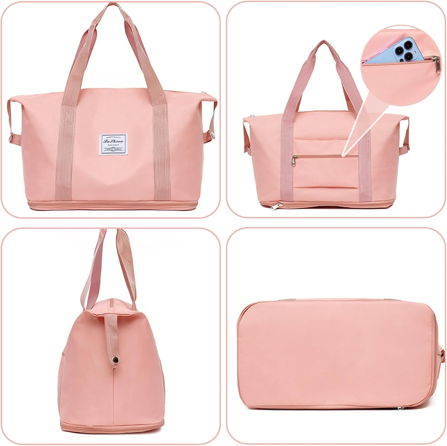 Travel Duffel Bag, 36L Waterproof Duffel Gym Tote Bag,Sports Gym Tote Carry on Bags for Women, Shoulder Weekender Overnight Bag for Women with Wet Pocket Hospital Bag for Labor and Delivery image number 2