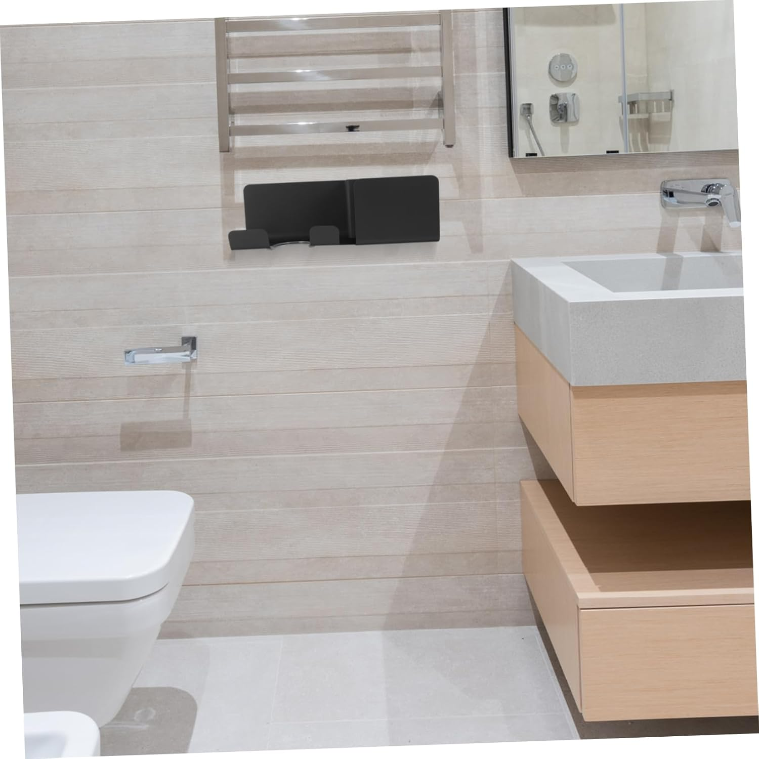 FOYTOKI Hair Dryer Holder Wall Mounted Bathroom Storage Rack for Hair Dryers Accessories Space Saving Organizer for Comb Clips More Durable Practical Design