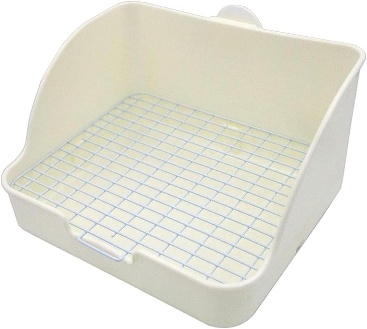 Rabbit Litter Box Toilet, Small Animal Potty Trainer, Plastic Square Cage Box Rat Potty Trainer Corner Grate Litter Bedding Box Pet Pan for Guinea Pigs Chinchilla Ferret Bunny, Easy to Clean (Pink1)