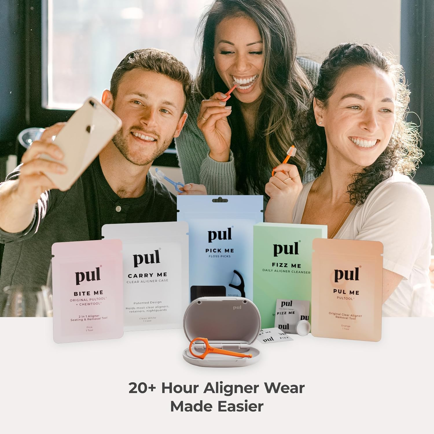 PUL Pack of 2 Reusable Clear Aligner Removal Tool &mdash; Compatible with Invisalign, Removable Braces, Retainers & Trays &ndash; Easy-To-Use Device Remover, Dental & Oral Hygiene Care Product &ndash; Blue, Pink image number 3