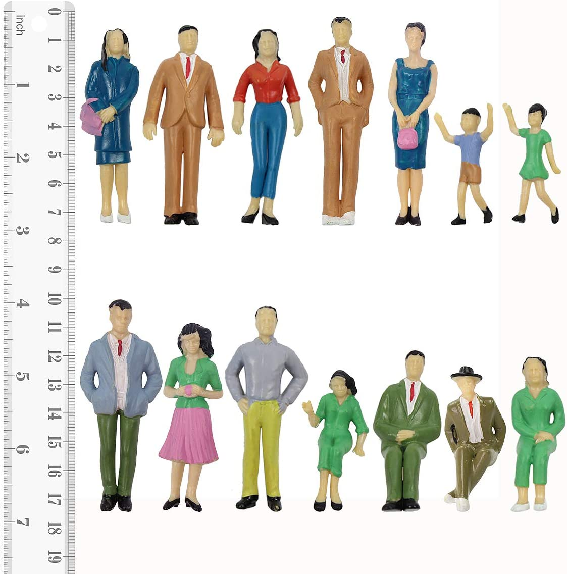 Model Trains Architectural 1:25 Scale 14 PCS Painted Figures Scale G Sitting and Standing People Model Railway Layout New image number 4