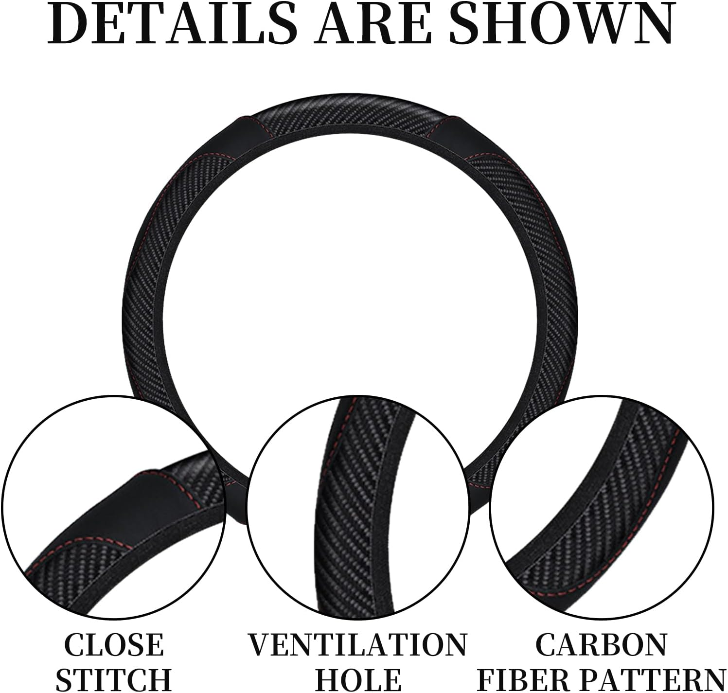 Universal Microfiber Leather Car Steering Wheel Cover - Breathable, Anti-Slip, Odorless Design for 14.5-15 Inch Steering Wheels - Premium Quality Accessory for Men and Women image number 5