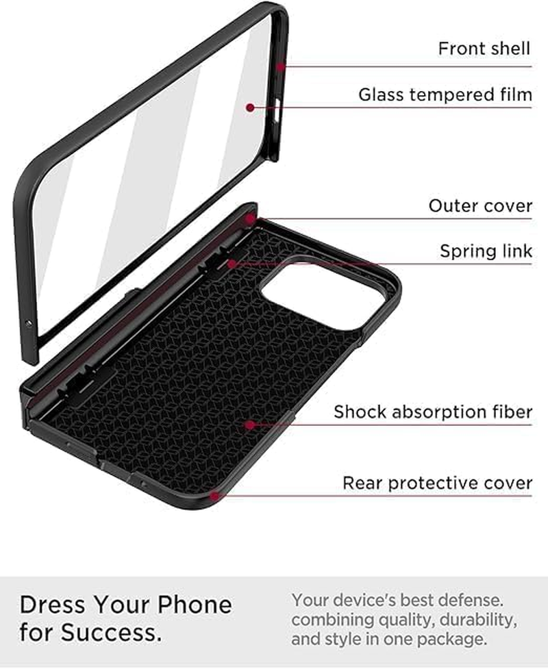 ELEPIK for Google Pixel 9 Pro Fold Case with Kickstand [Built-In Screen Protector] [Hinge Protector] [Military Drop Protection] [Non-Slip] Pixel Phone Case with Wireless Charging, Black. image number 3