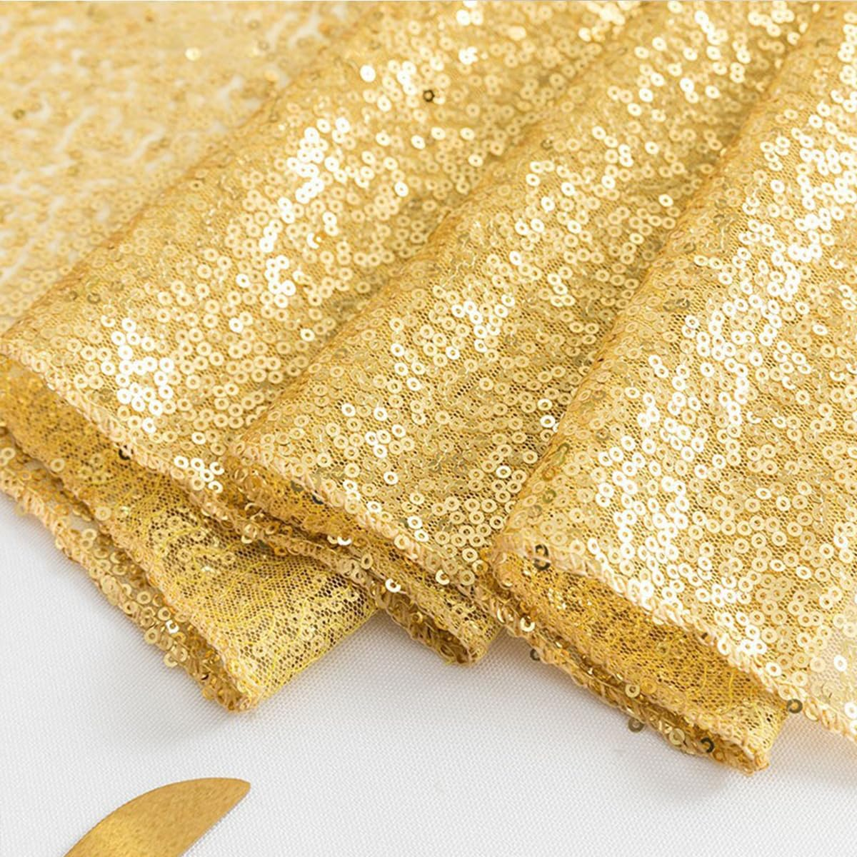 AIMALL Premium Sequin Table Runner for Weddings and Special Events, 12" X 71", Sparkling Color Choices, for Tables of 4-6