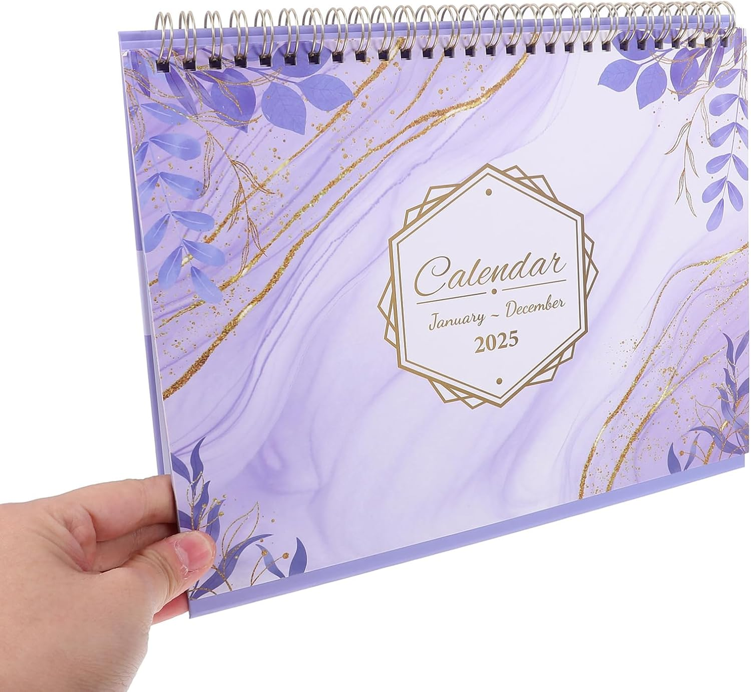 Tofficu Desk Calendar 2025 Runs from January 2025 until Dec. 2025, 18 Months Standing Flip Calendar Desktop Calendar for School, Home and Office Supplies Purple image number 4