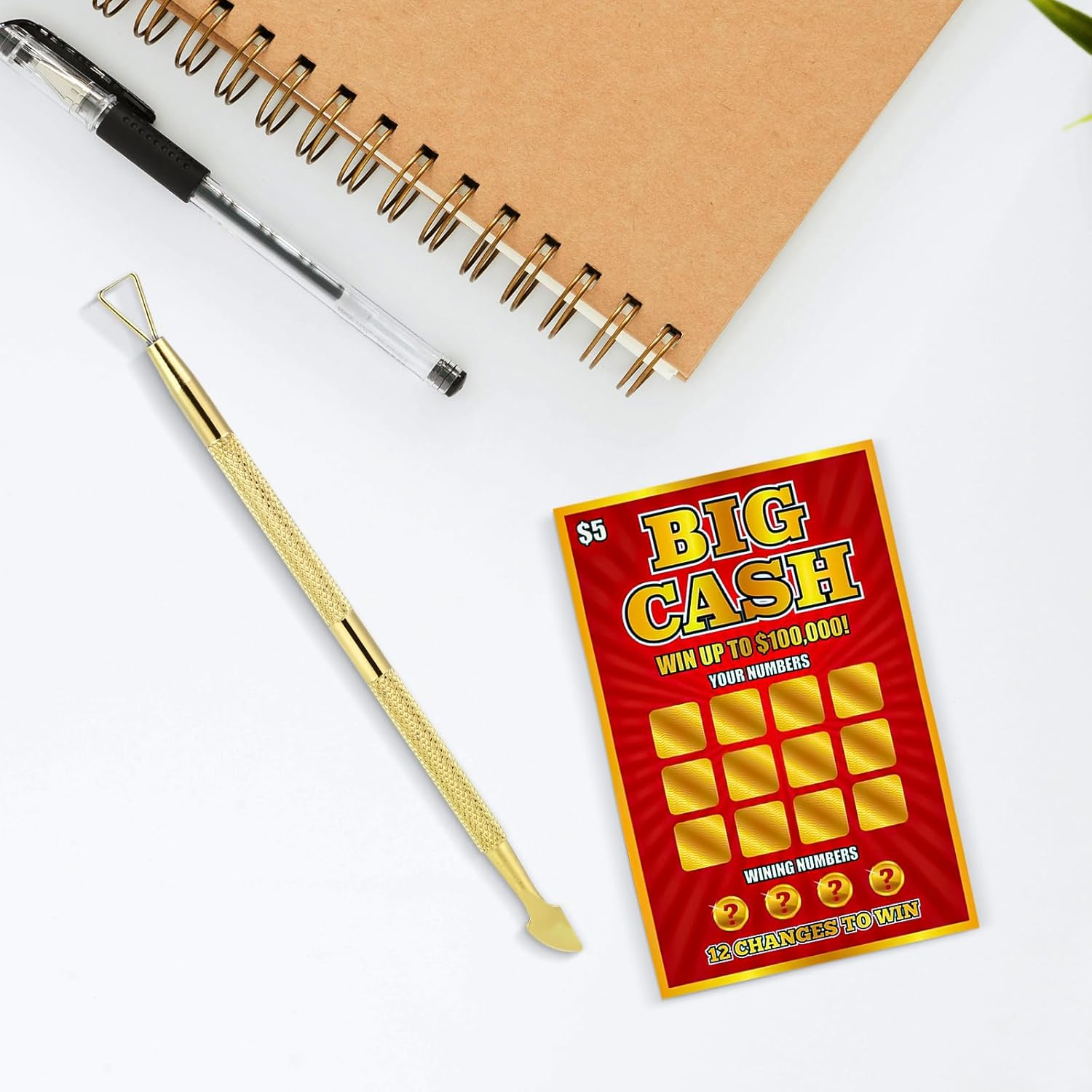 3Pcs Lottery Ticket Scratcher Tool, Metal Scratch off Tool Lotto Scratcher Card Tool Steel Label Scraper Back Scratcher for Flawless Reveals Tickets Lucky Stickers Labels, with Storage Box (Gold) image number 5