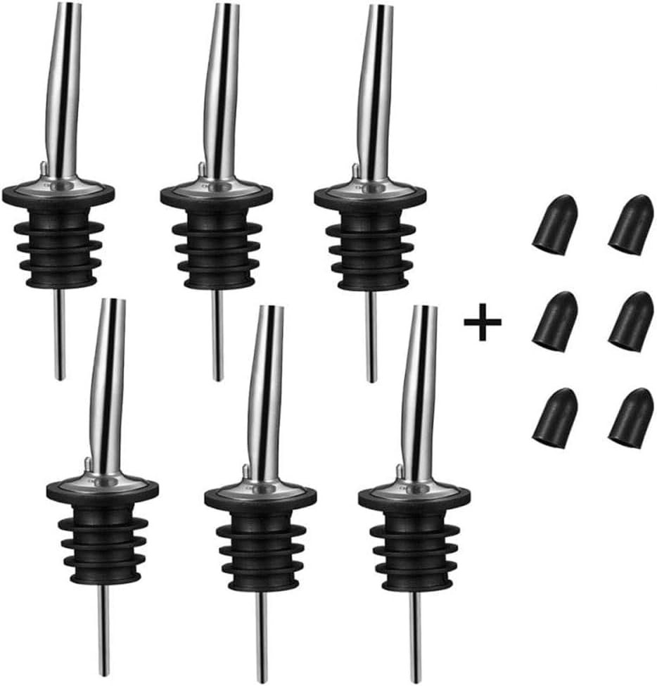 Oiltomn Stainless Steel Pourers, Speed Wine Bottle Pourer, Olive Oil and Vinegar Tapered Stopper Spout, Suitable for about 3/4" Bottle Mouth, with Sealed Dust Caps (2PCS) image number 4