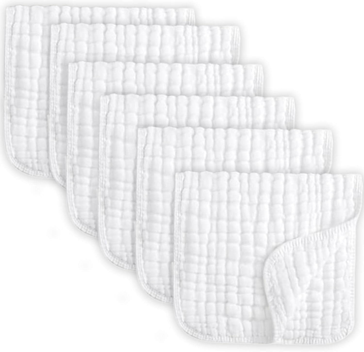 6 Pack Muslin Burp Cloths for Baby 100% Cotton Large 20''X10',6-Layer Thickened Baby Burp Cloths,For Newborn Boys & Girls (Blue)