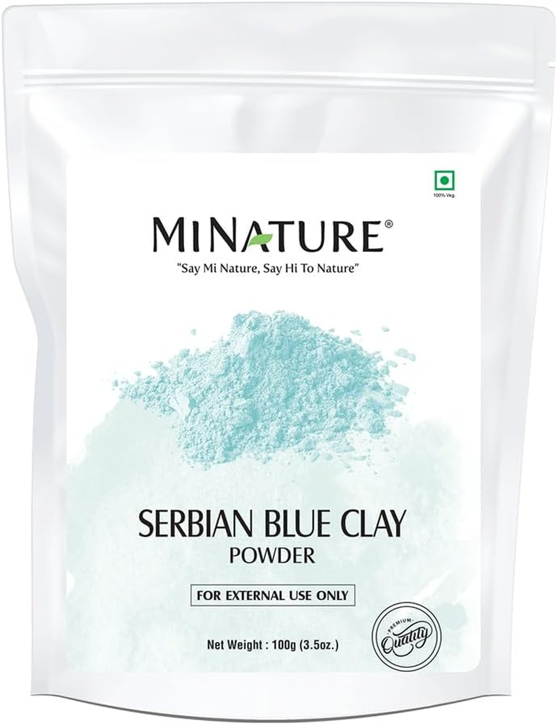 Mi Nature Serbian Blue Powder 100G (3.5Oz) |Cambrian Clay for Face Masks, Body & Hair Care|Face Masks & Hair Masks | Blue Powder image number 2