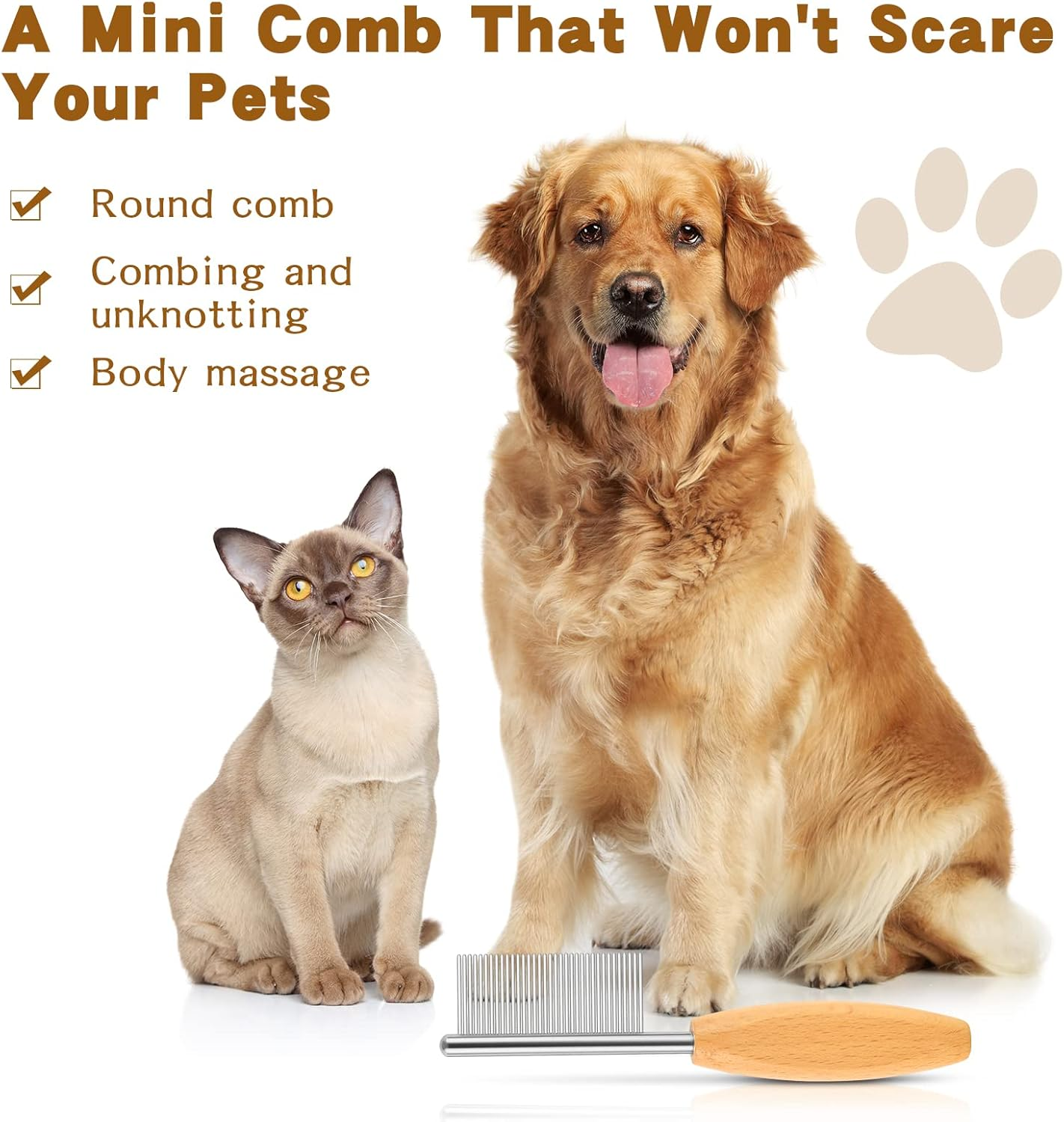 DLUGOPIS 4 in Pet Face and Finishing Comb for Dogs Small Faces Metal Pocket Comb Perfect for Matted Fur Knots Tangles image number 6