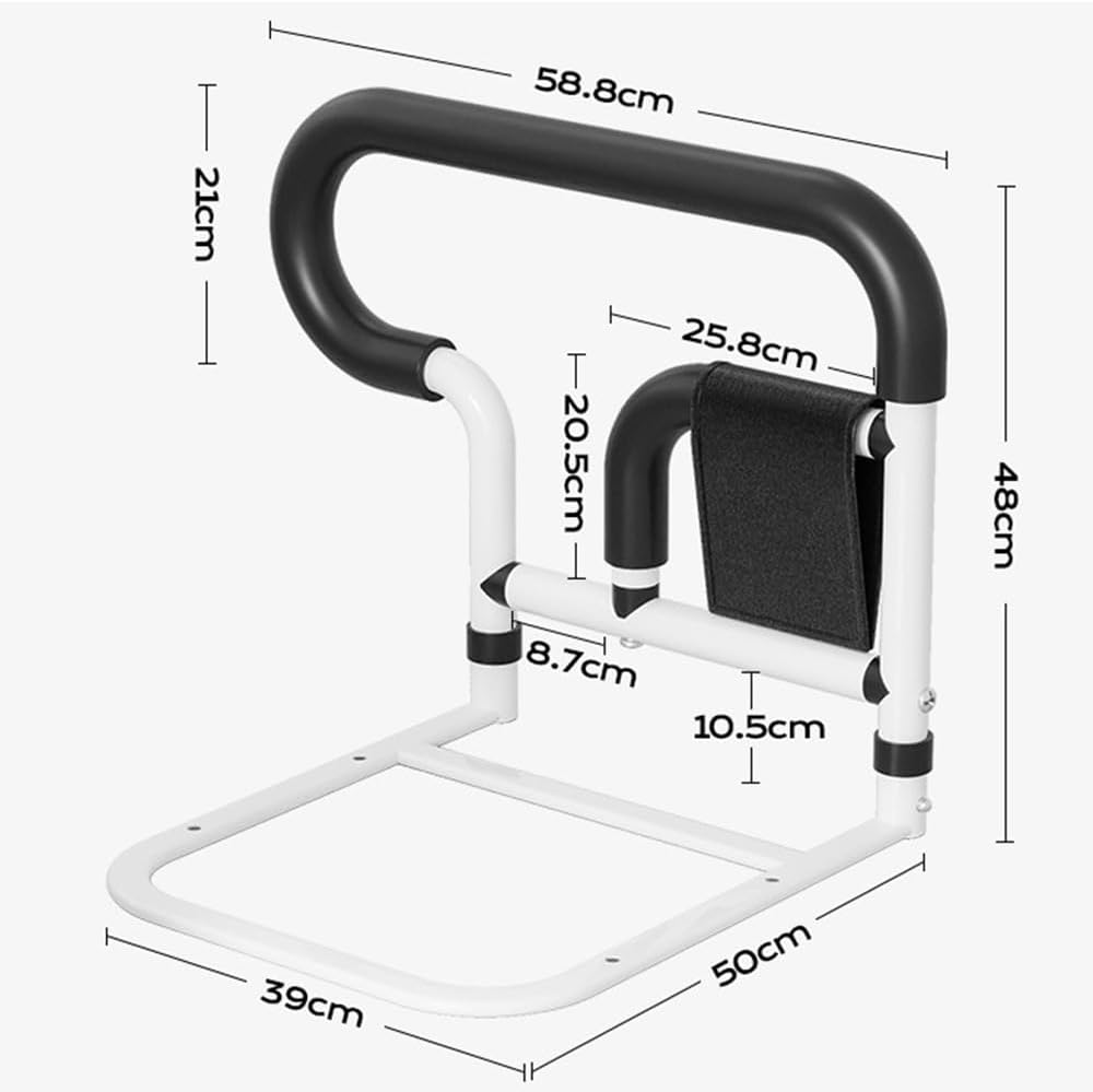 Senior Bed Rail, Bedside Support Rail with Non-Slip Ergonomic Handle and Storage Pocket, Bedroom Support Rails, for Seniors and Those with Limited Mobility image number 2