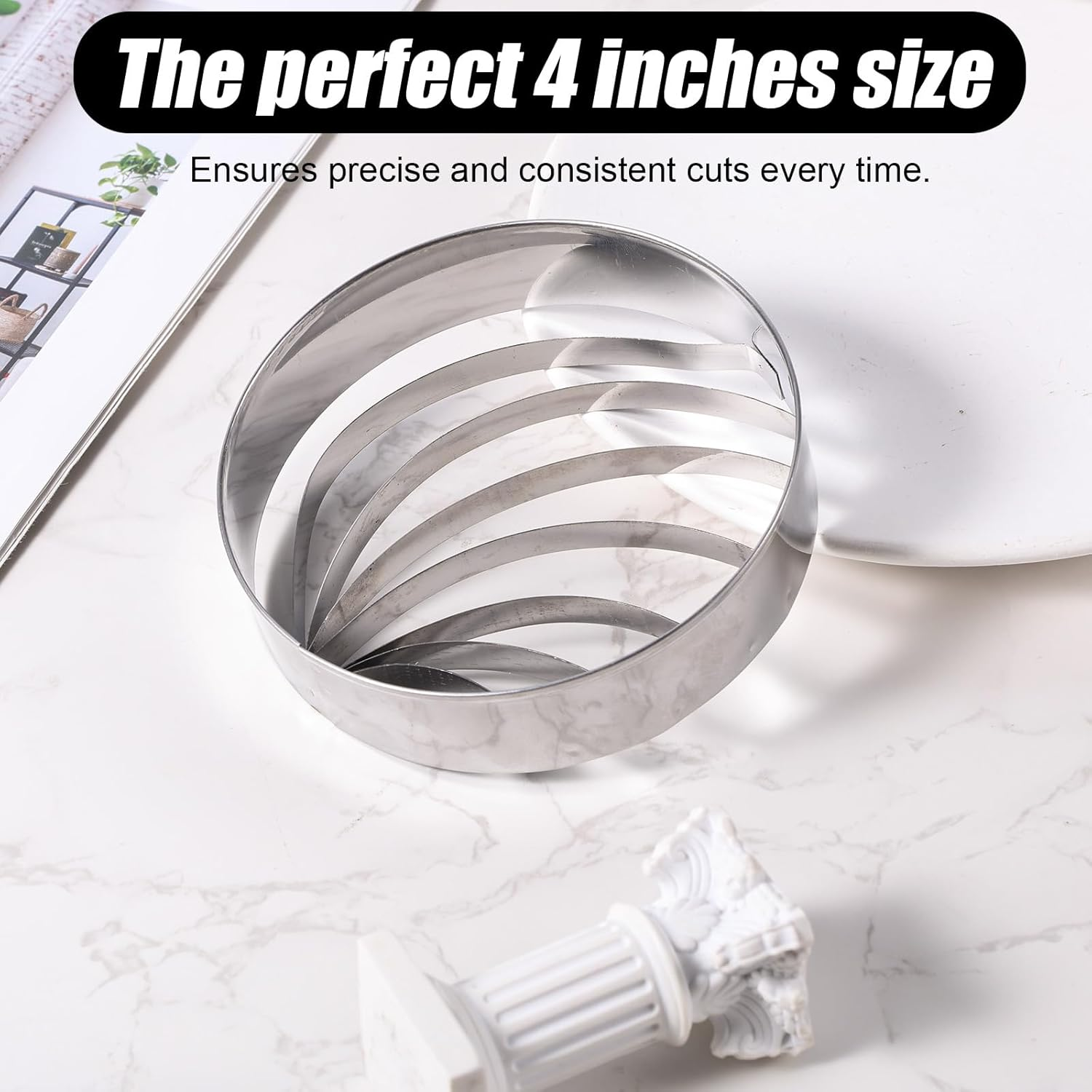 Tinoaly Concha Cutter, Mexican Bread Mold Stamp, 4In/10.2Cm Diameter, Stainless Steel, 1 Piece image number 5