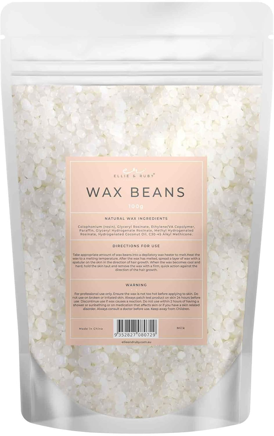 100G Wax Beads Milk - Brazilian Waxing Beans - Stripless Bikini Hair Removal