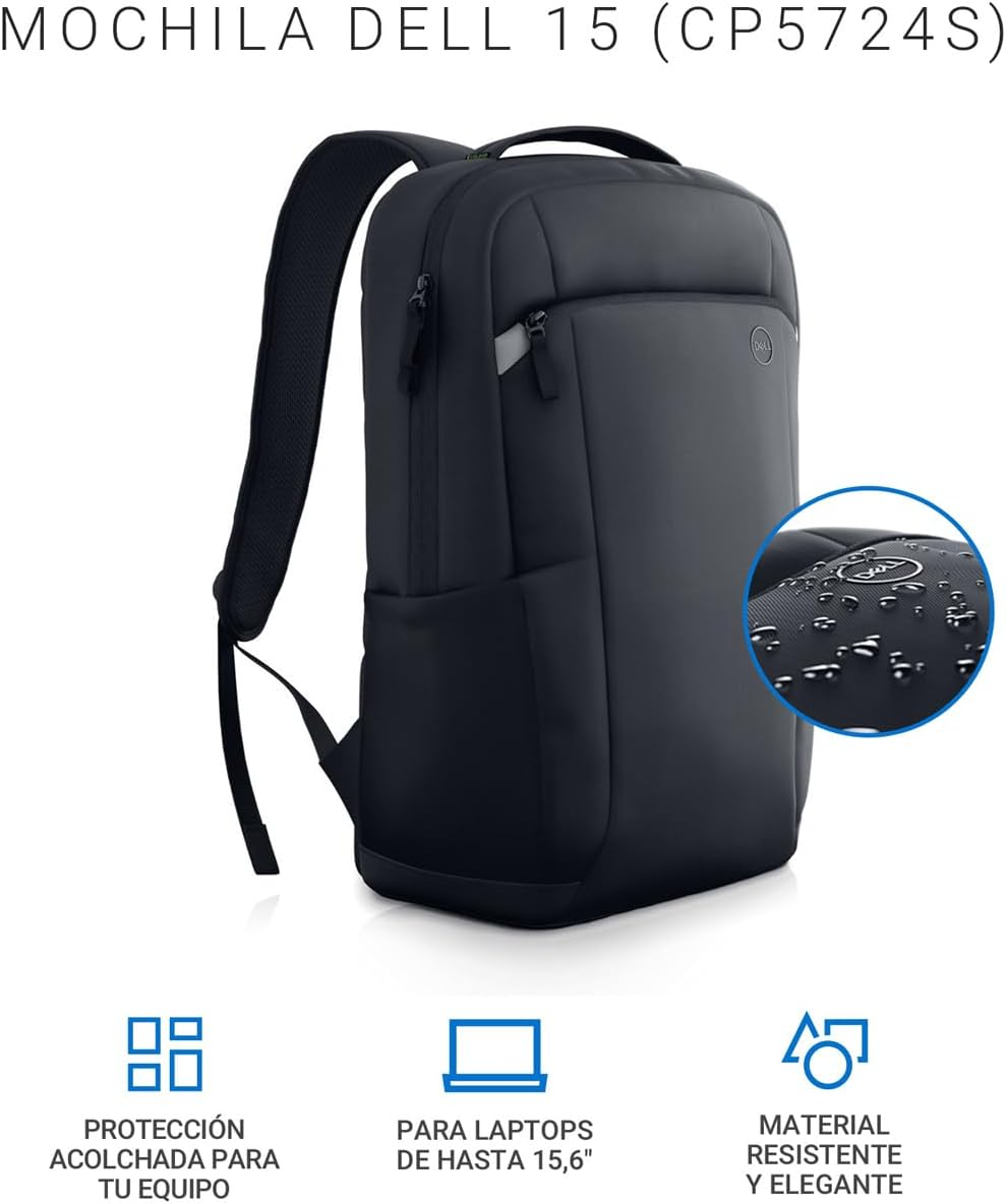 Dell CP5724S Ecoloop Pro Slim 15 Backpack, Black image number 3