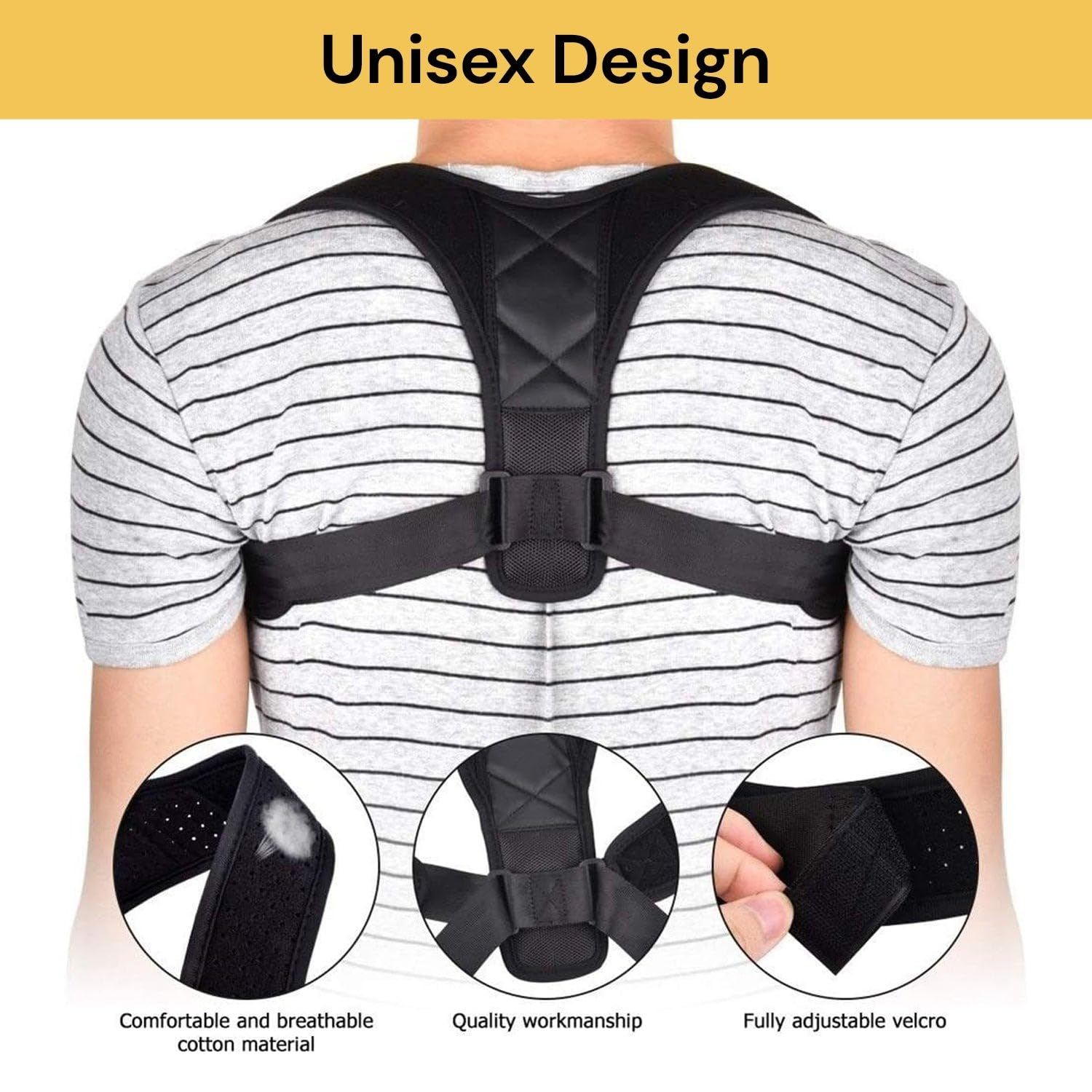 Spendeal Posture Corrector-Back Brace for Men and Women, Fully Adjustable Comfortable for Mid, Upper Spine Support- Neck, Shoulder, Clavicle and Back Pain Relief-Breathable, Slouching, Hunching, image number 4