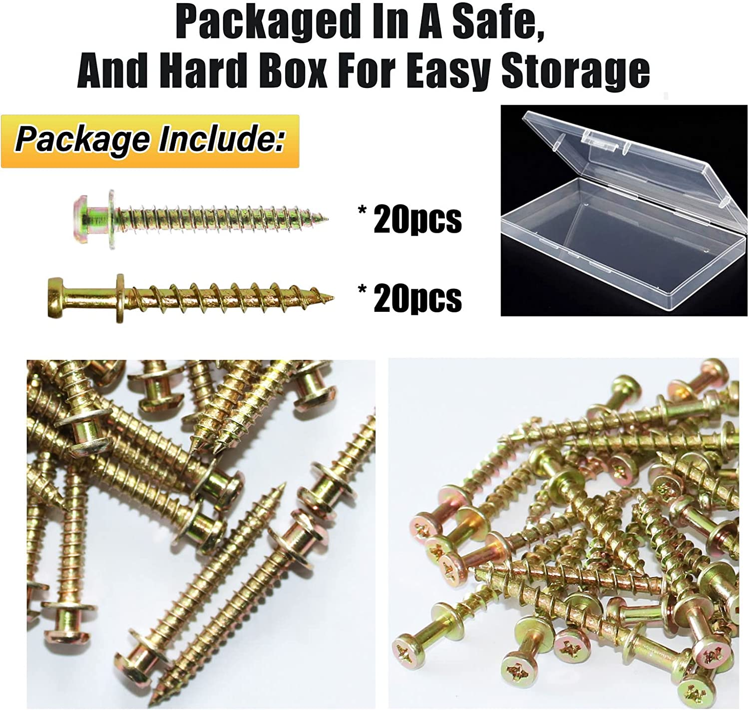 Laffeya Double-Headed Bear Claw Picture Hanging Screw, 4 in 1 Screw Hook, Work in Drywall and Wood Studs (Mix Size, 40) image number 4