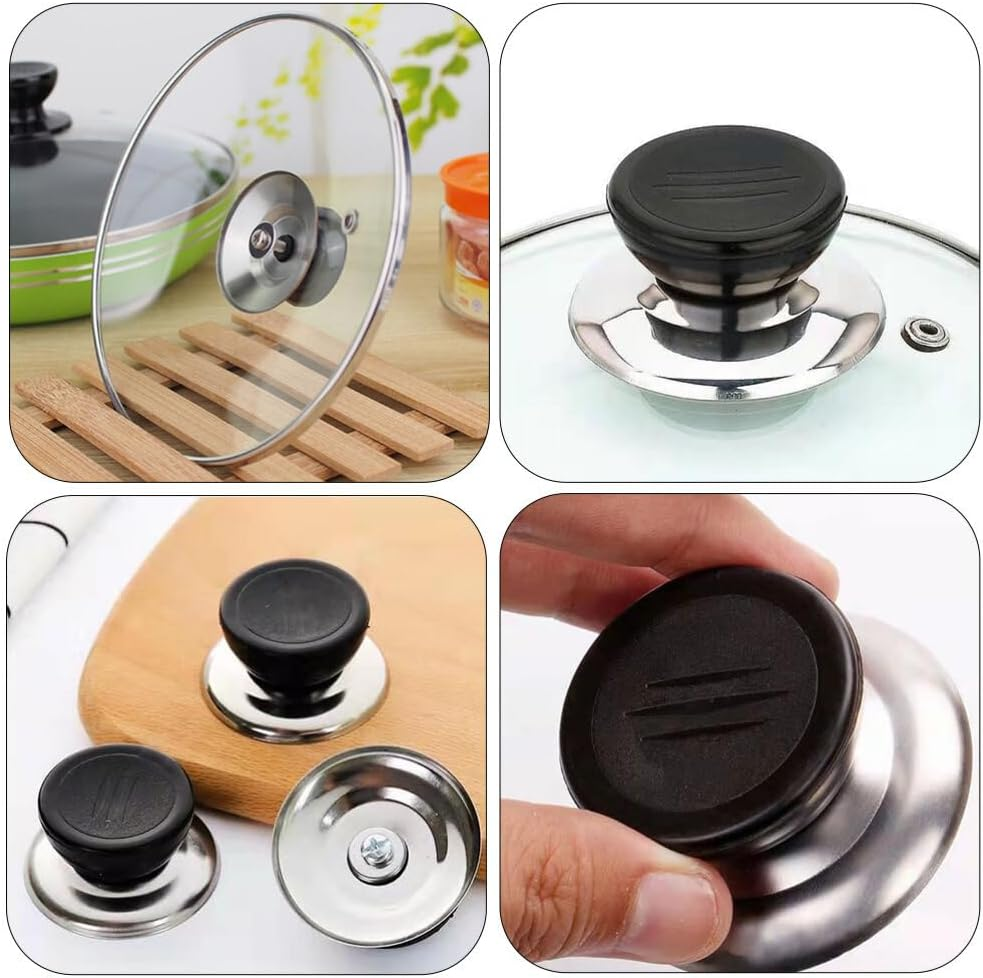 Bestonzon 2Pcs Pot Lid Knobs Universal Pot Lid Cover Knob Replacement Kitchen Cookware Knob Handle image number 6