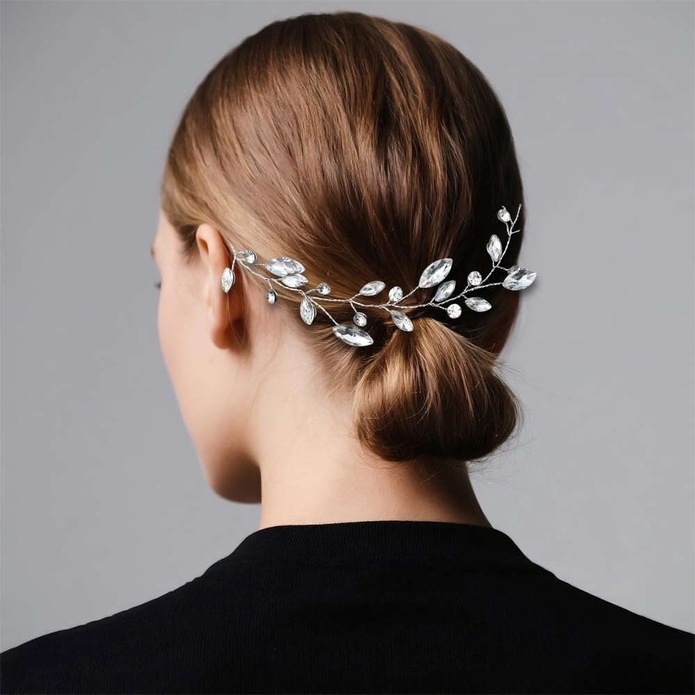 XFSRG Hair Accessories Women'S Wedding Vine Crystal Headband Rhinestone Headband Elegant Headband Hair Tendril for Bride and Girls