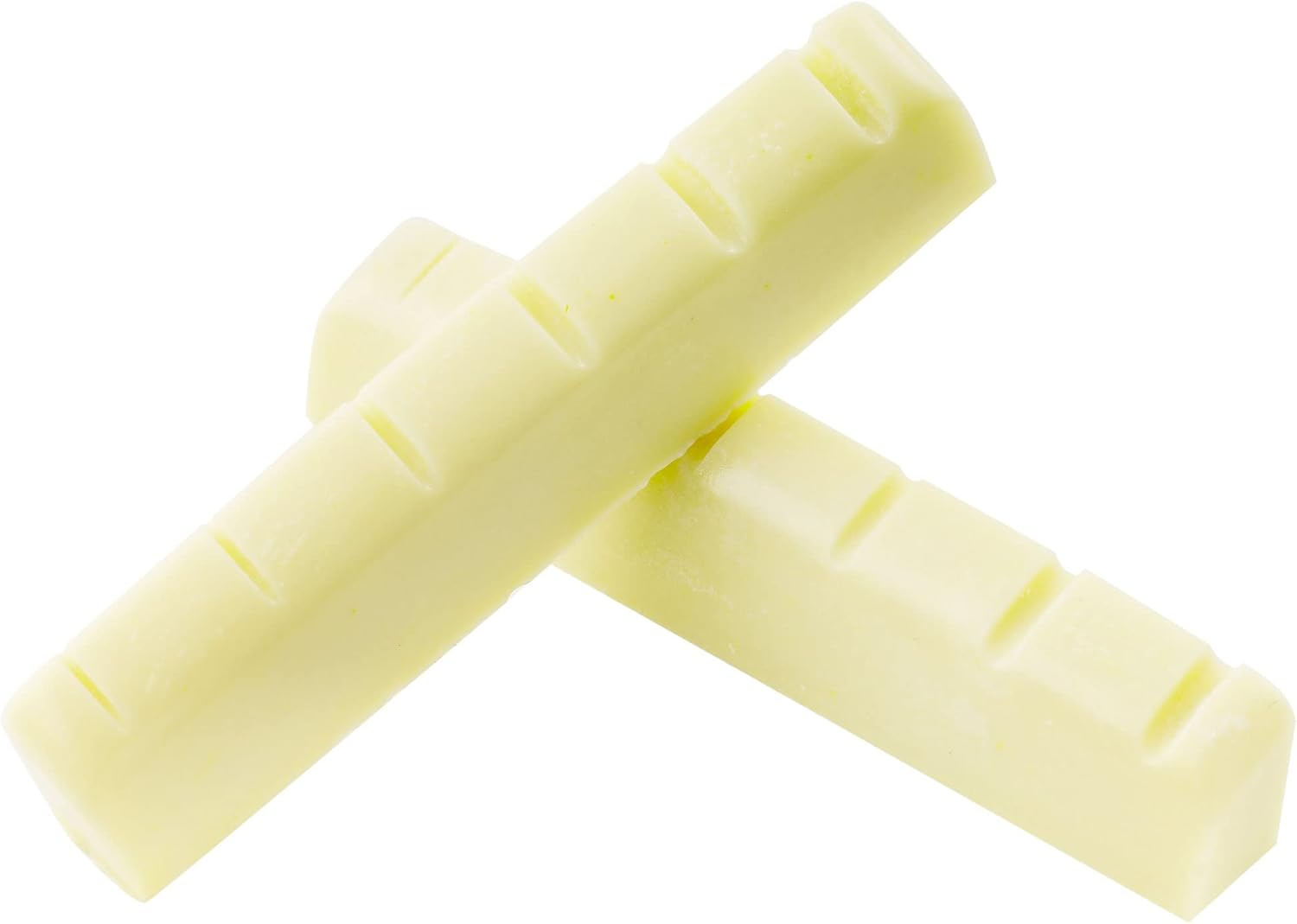 Musiclily Pro Urea Resin Plastic Slotted 43Mm LP Style Guitar Nuts Flat Bottom for 6 String Les Paul or Acoustic Guitar, Ivory(Set of 2)