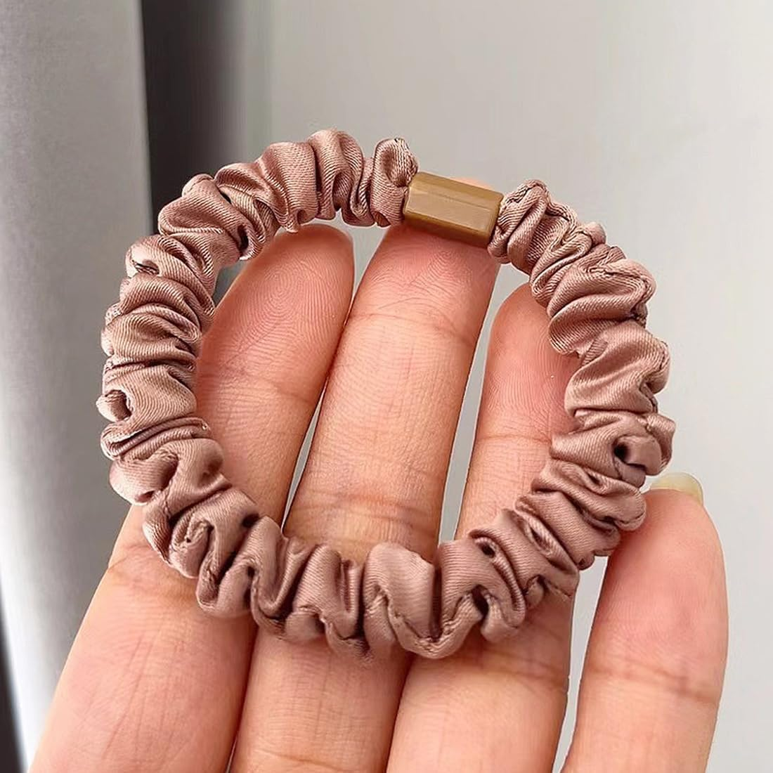 OUDQFCJ 16 Pieces Hair Rings Women'S Ponytail Holder Hairband Hair Band Silk Packaging Reusable (4 Colours) image number 5