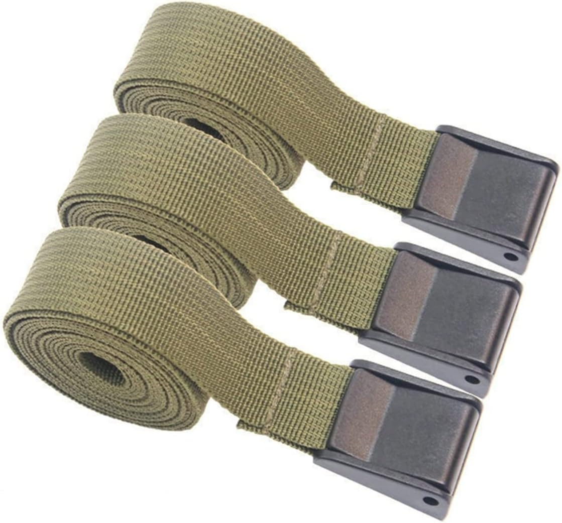 DINHEAROM 3Pcs Camping Lashing Straps Ratchet Buckle Cargo Straps Luggage Tie down Belt Fastening image number 2