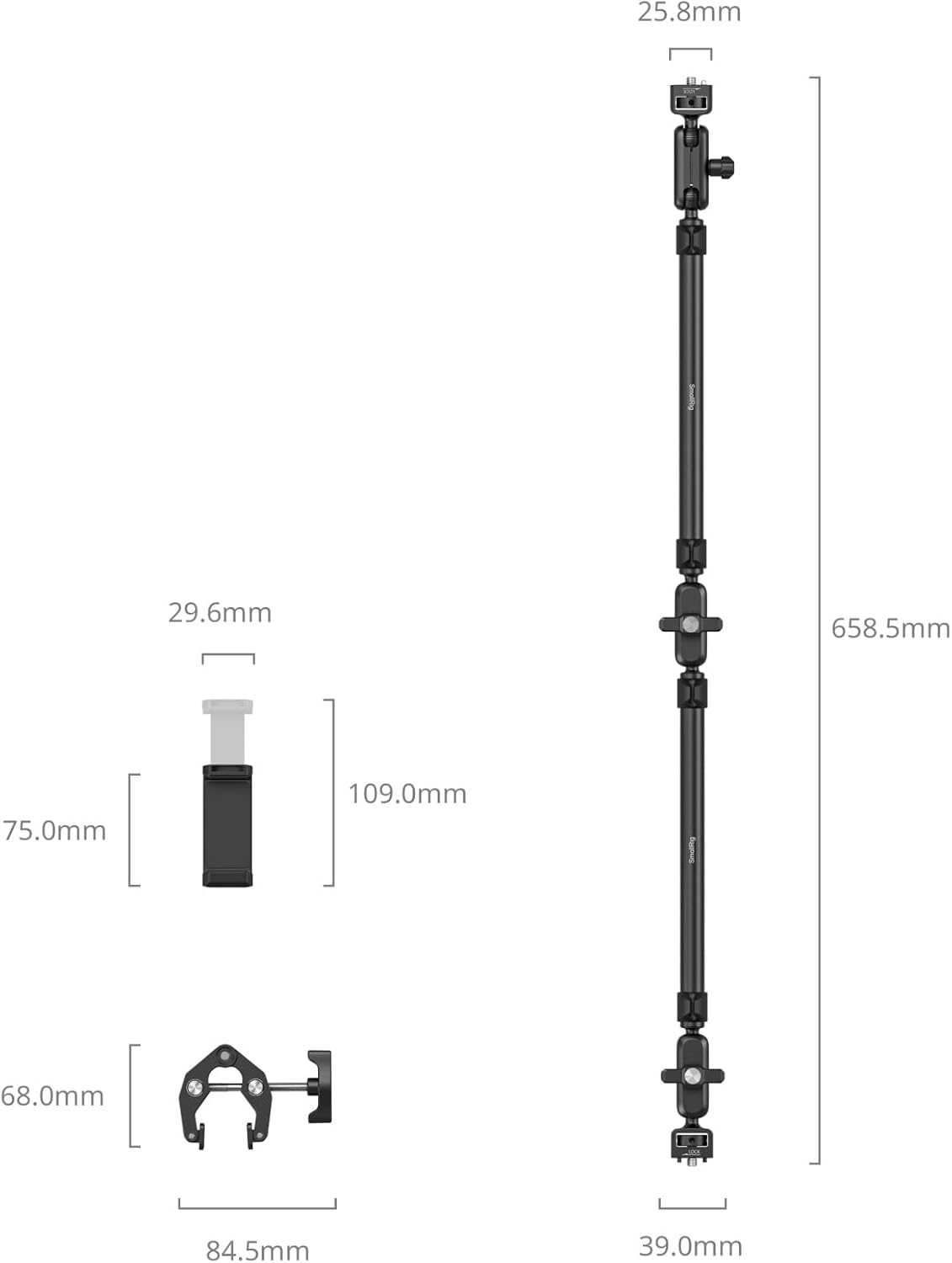 Smallrig Desktop Magic Arm with Crab-Shaped Clamp Kit 5625 image number 5