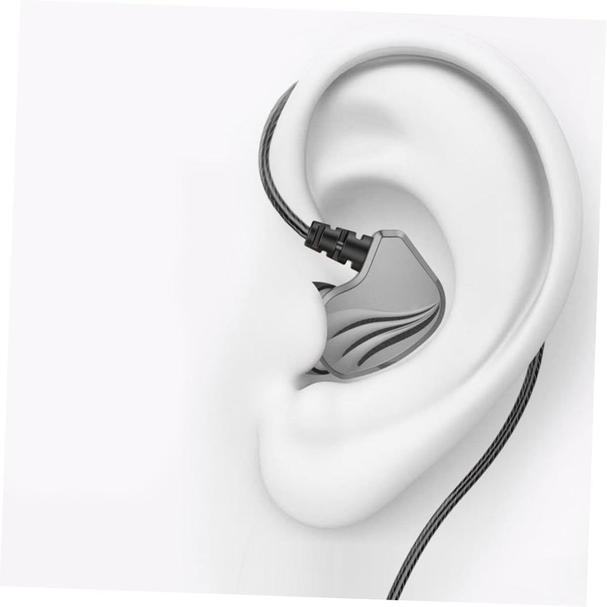 LOORGVEL 3.5Mm Plug In-Ear Bass Earphones Wired Headphones Microphone Universal Compatibility for Mobile Phones and Tablets Gunmetal Color image number 1