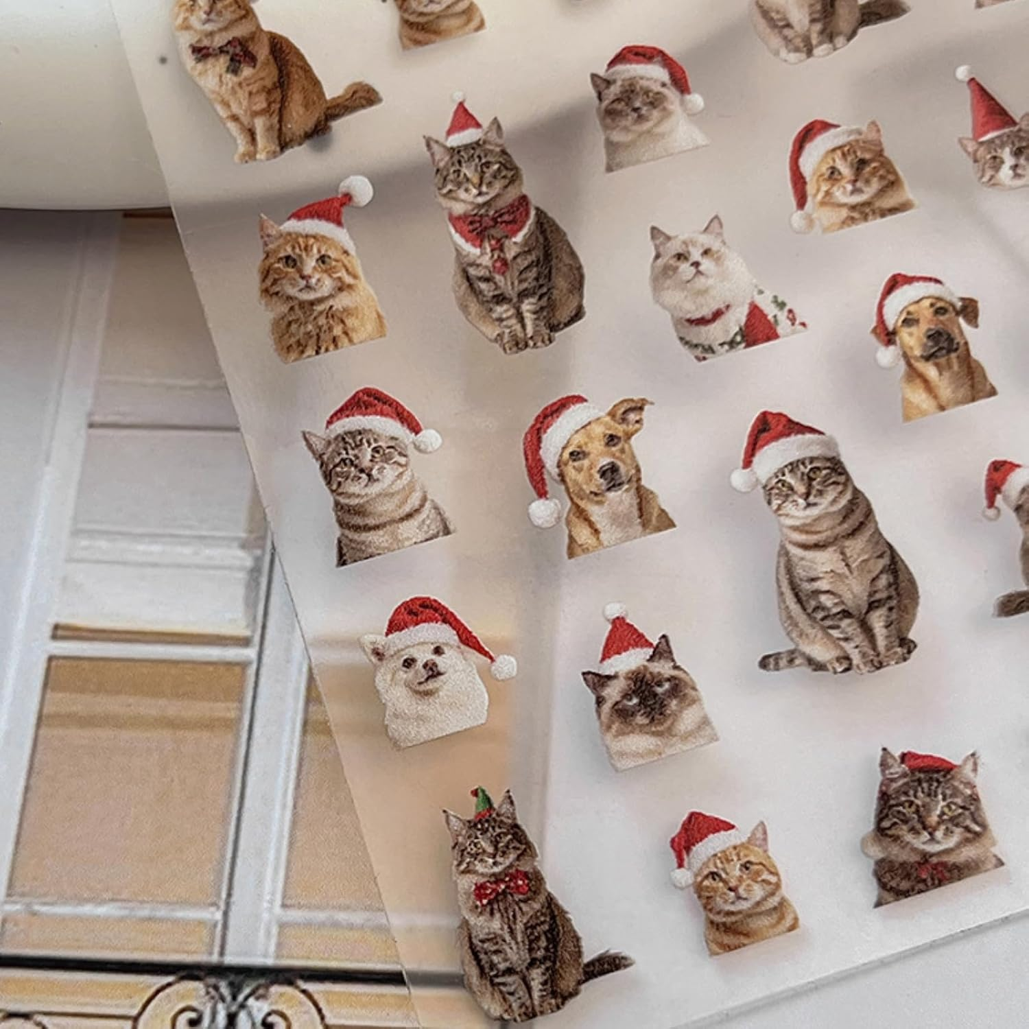 Christmas Theme Nail Art Stickers Decals, 3D Self-Adhesive Designer Nail Decals, Cute Kawaii Nail Adhesive Sticker Manicure Accessories for Women Girls DIY Nail Art Decorations (Dog Lovers/Cat Lovers)