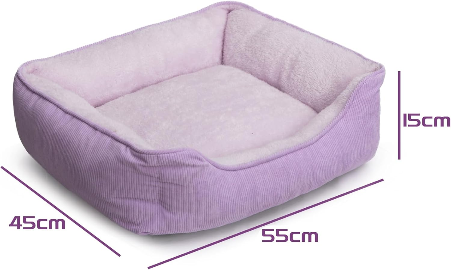 Hollypet Cat Bed Small Dog Bed Pet Bed for Cats and Puppy, Soft Pet Sleeping Bed Breathable Pet Cushion, Purple(55 * 45 * 15Cm) - Rectangle Blue image number 7