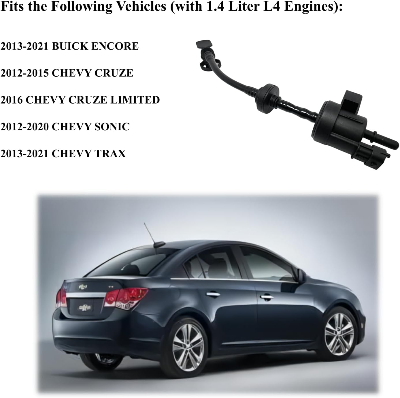 Vapor Canister Purge Valve 55573017 EVAP Purge Valve Solenoid P0496 for 2012-2021 Buick Encore Chevy Cruze Sonic Trax 1.4L L4 Vapor Canister Purge Solenoid Valve 911-409 PV704 Vent Purge Control Valve image number 2