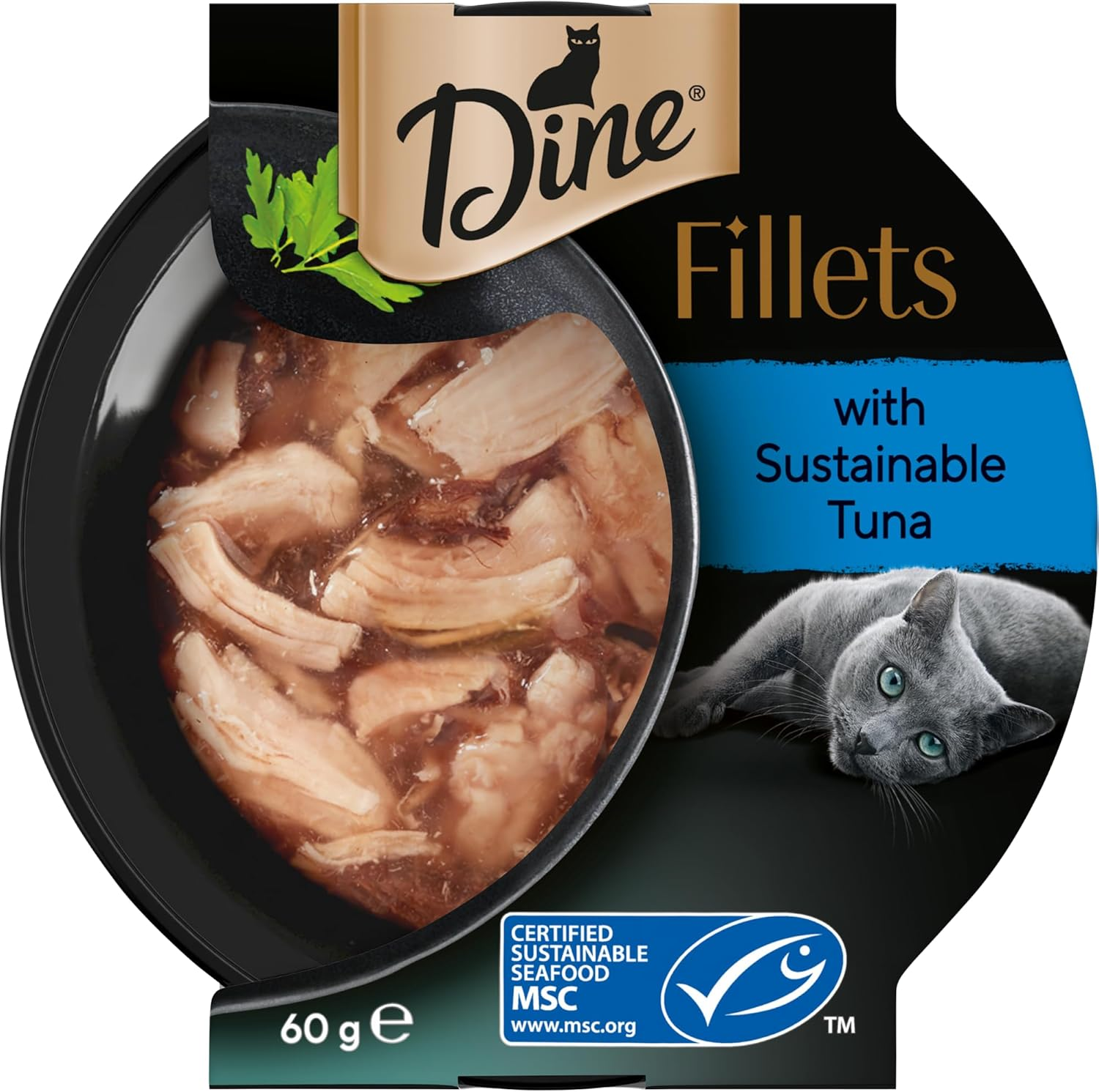 Dine Fillets Wet Cat Food Sustainable Tuna 60G Tray, 16 Pack image number 6