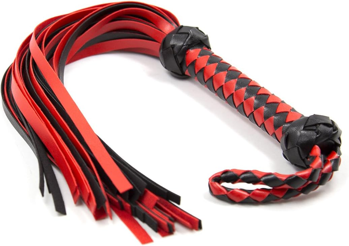 Horse Red Whip Horse Whip Riding Crop Equestrian Faux Leather Whip Horse Equipment Whip Training Horse Riding Whip 23 Inch image number 2