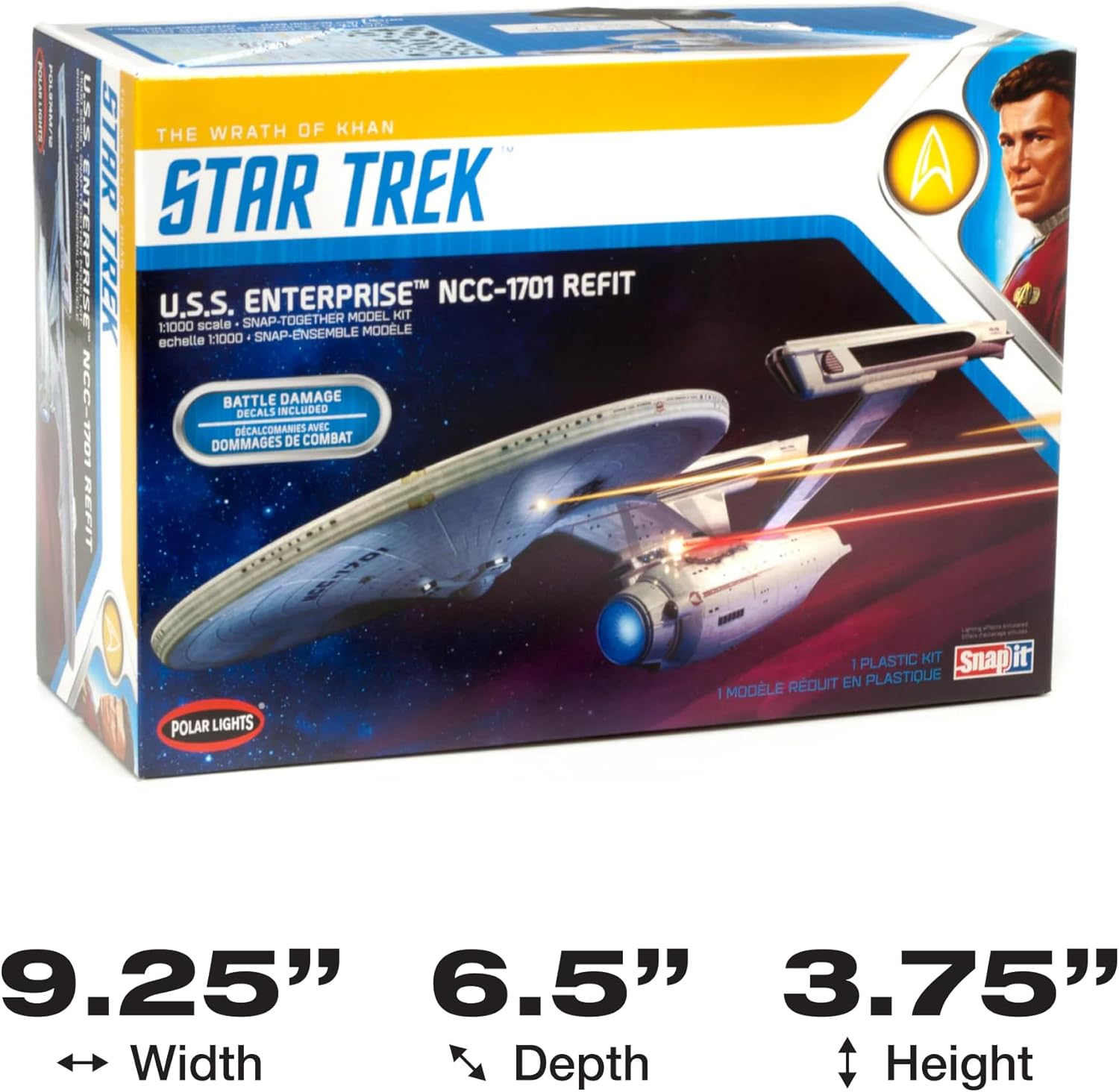 Polar Lights 1/1000 Star Trek U.S.S Enterprise Refit Wrath of Khan Edition 2T Plastic Model Kit image number 2