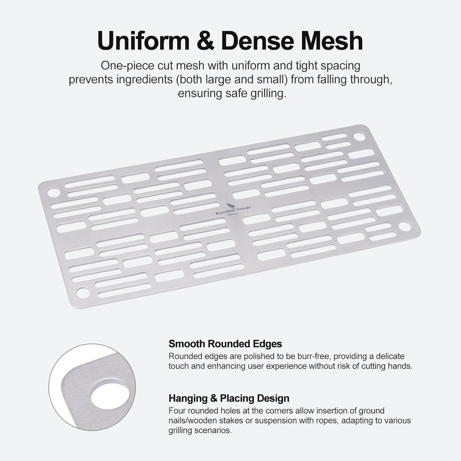 Boundless Voyage Titanium Grill with Carry Bag Outdoor Camping Grill Net Plate Backpacking Mini Size Gridiron Barbecue BBQ image number 5