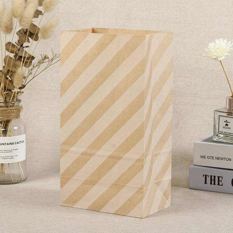 24PCS Kraft Paper Gift Bags Set with Thank You Stickers, 6 Mixed Patterns ﻿ image number 2