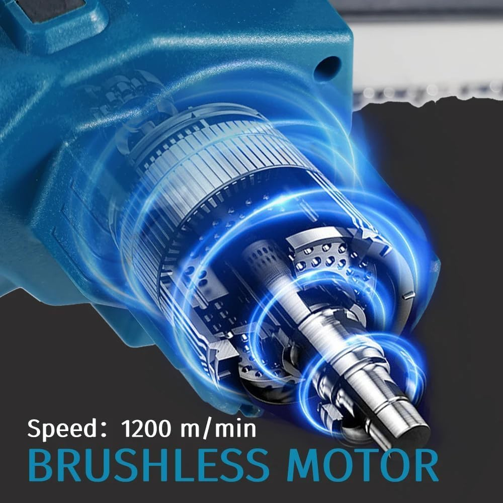 Cordless Mini Chainsaw, 8 Inch Brushless Electric Chainsaw with 2 Chains & 1 Guide Plates, 2 X 4.0Ah Battery Powerd Portable Chainsaw, Using for Wood Cutting, Garden Pruning image number 2